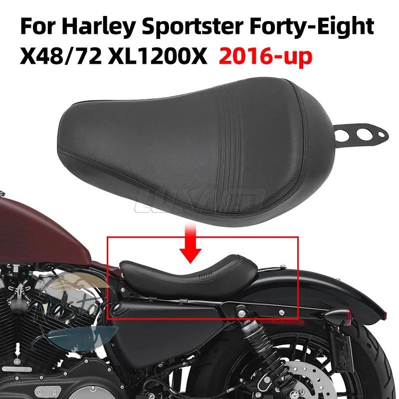 並行輸入品 バイク 適合 フロント レザーソロシートクッション ドライバーピロー ハーレー スポーツスターxl 1200 883 72 48 2016アップ カスタムパーツ 部品_1