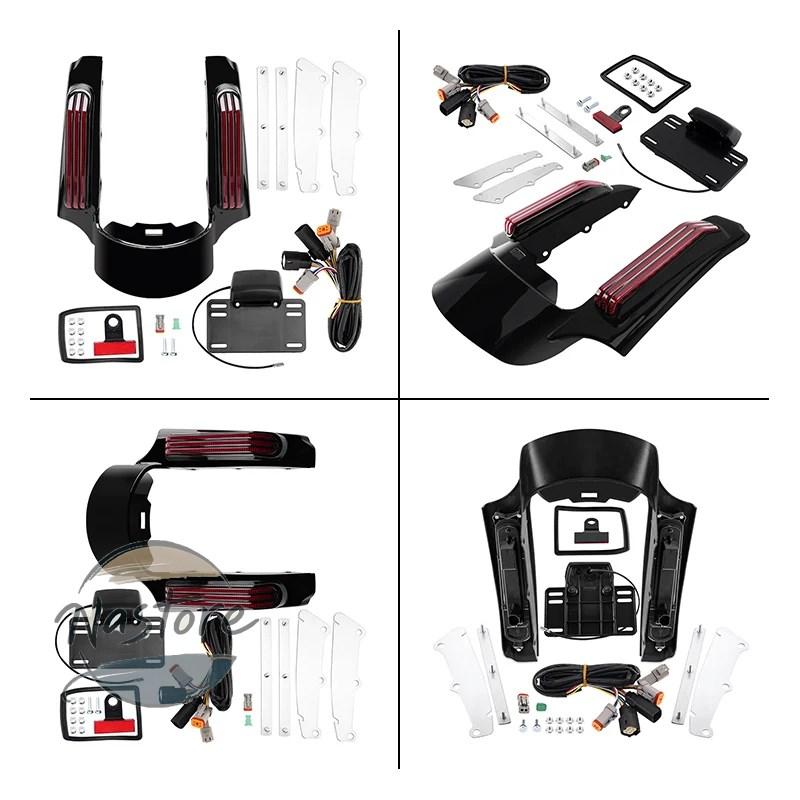 並行輸入品 バイク リア ブレーキ ガード 部品 カスタムパーツ アクセサリー フェンダー延長フェイシア led ハーレー ツーリングロードキング flhr_4