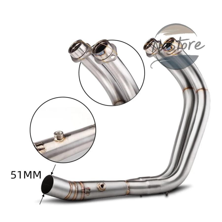 並行輸入品 バイク フロント マフラー 部品 カスタムパーツ アクセサリー r15 mt15 2017-2023 フルシステムチタン合金ミッドリンクパイプ dbキラー_8