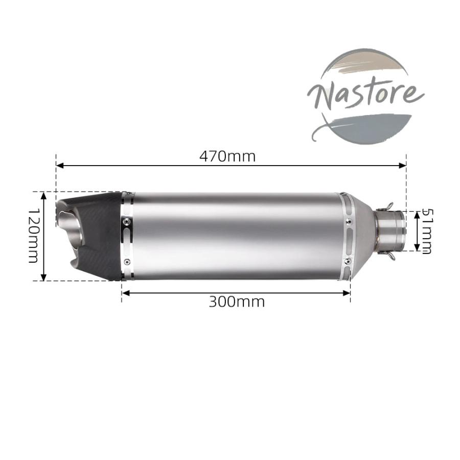 並行輸入品 バイク マフラー 部品 カスタムパーツ アクセサリー 51mm 汎 排気テールパイプエスケープカーボン 790adv rsv4 f700 trk502x gsx250r nc750の画像