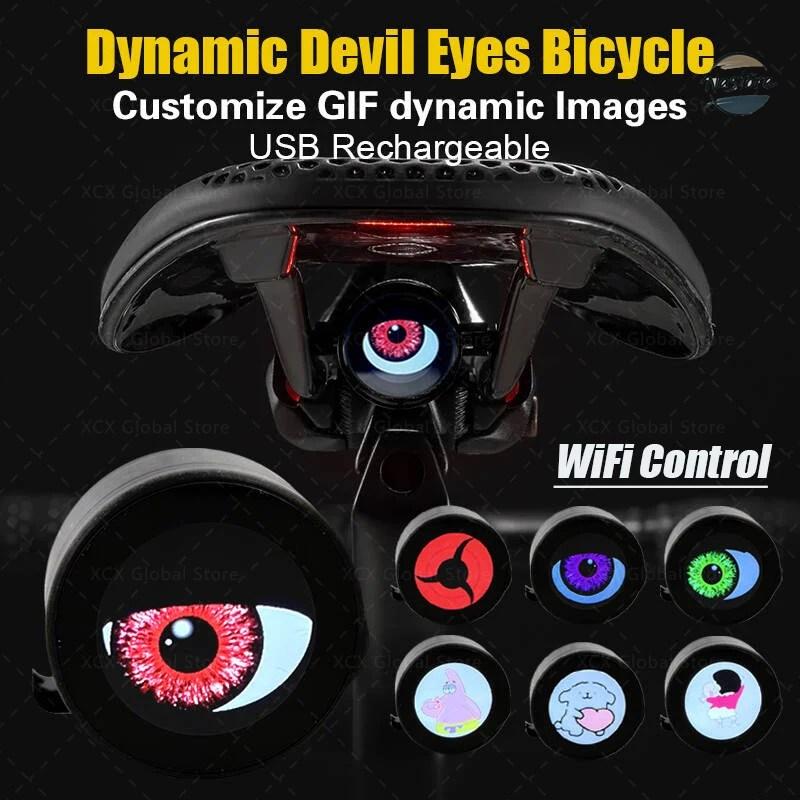 並行輸入品 バイク リア スマートテールライト デビルアイズ 自転車ライト 防水 led 夜間ランニング タイプc充電式 部品 カスタムパーツ アクセサリー