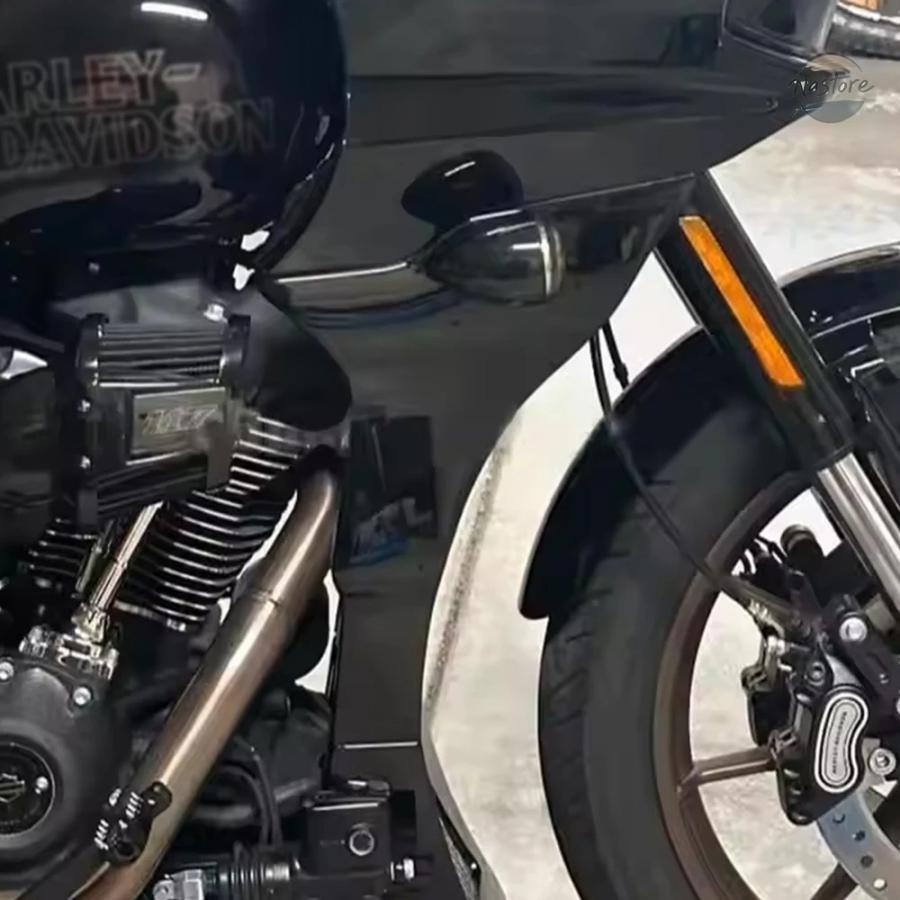 並行輸入品 バイク カバー カスタム アクセサリー ブラックフェアリングスポイラー ソフテイル ローライダー st fxlrst 2022-24 部品 カスタムパーツの画像