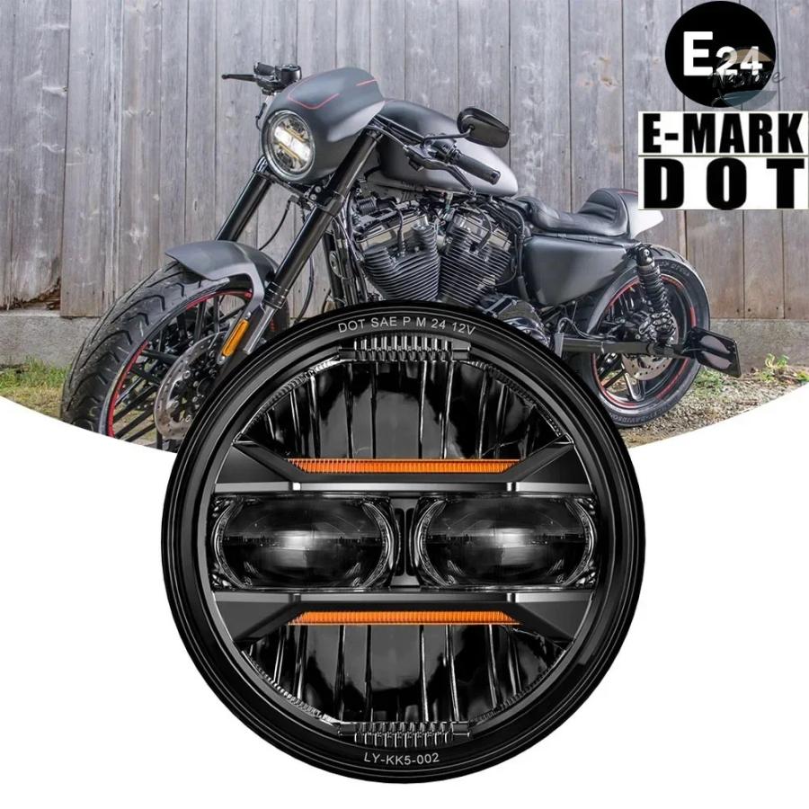 並行輸入品 ホンダ ヘッド DOT Eマーク 汎 5.75インチ LEDライト アンバー DRL 5 3/4インチ カスタムパーツ パーツ アクセサリー_3
