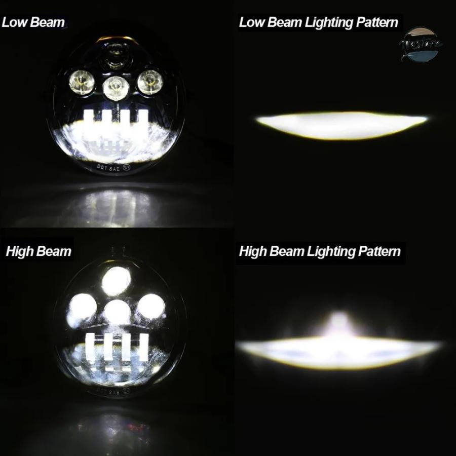 並行輸入品 バイク フロント ヘッド LEDライト ライト ハイ/ロービーム V ROD VRSC VRSCA VRSCAW カスタムパーツ パーツ アクセサリー_6