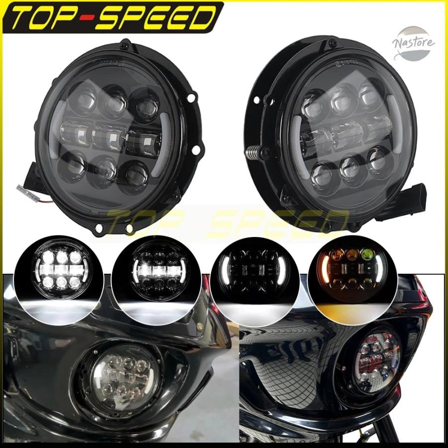 並行輸入品 M8 バイク ヘッド LEDライト ハイ/ロービームランプ ウィンカーライト カスタムパーツ パーツ アクセサリー_5