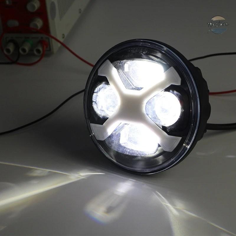 並行輸入品 XL1200 インディアン バイク ヘッド 5.75インチ 5 3/4 LED ライト X ホワイト DRL カスタムパーツ パーツ アクセサリー_4