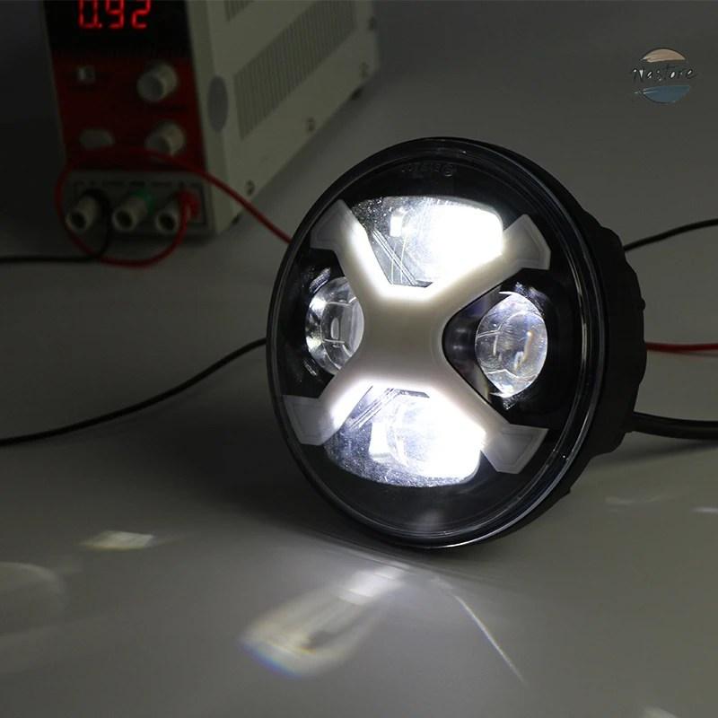 並行輸入品 XL1200 インディアン バイク ヘッド 5.75インチ 5 3/4 LED ライト X ホワイト DRL カスタムパーツ パーツ アクセサリー_5