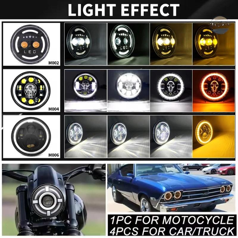 並行輸入品 H4 バイク ヘッドライト ヘッド 5.75インチ 汎 LED