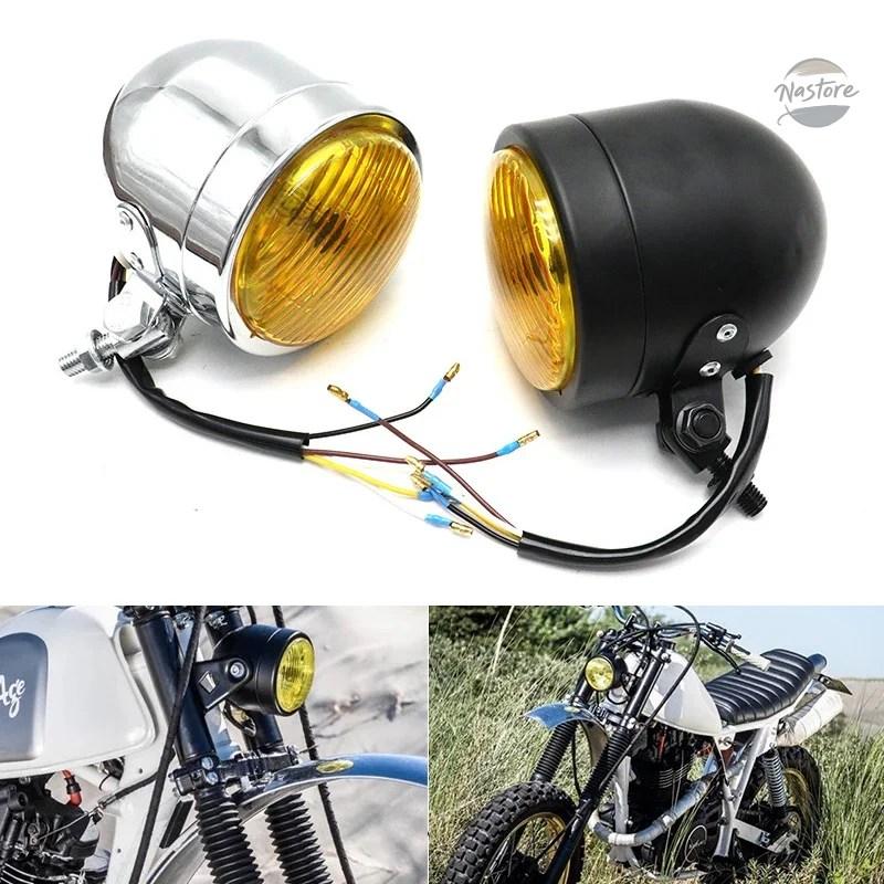 並行輸入品 H4 バイク フォグランプ フロント ヘッド ヴィンテージ ライト 12V 35W ランプ カスタムパーツ パーツ アクセサリーの画像