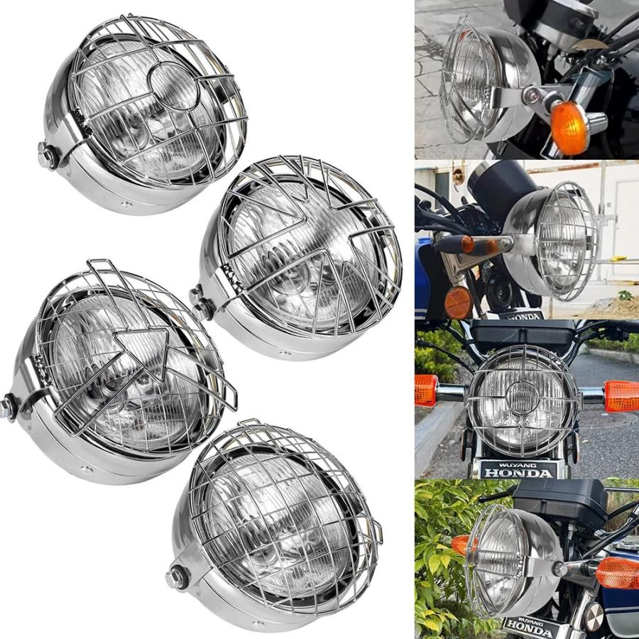 並行輸入品 GN125 バイク カバー グリル フロント ヘッド ヴィンテージライト ラウンド カスタムパーツ パーツ アクセサリーの画像