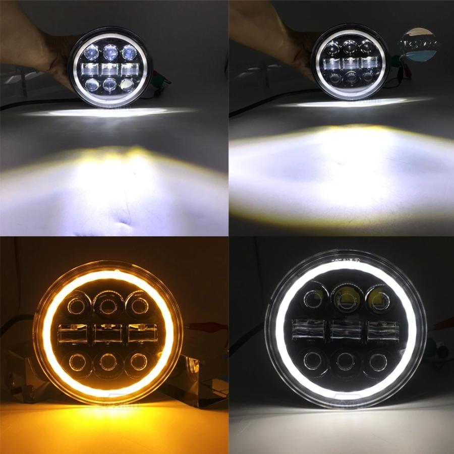並行輸入品 バイク ヘッド 5.75 エンジェル アイ DRL ライト 5 3/4インチ ハウジング カスタムパーツ パーツ アクセサリー_9