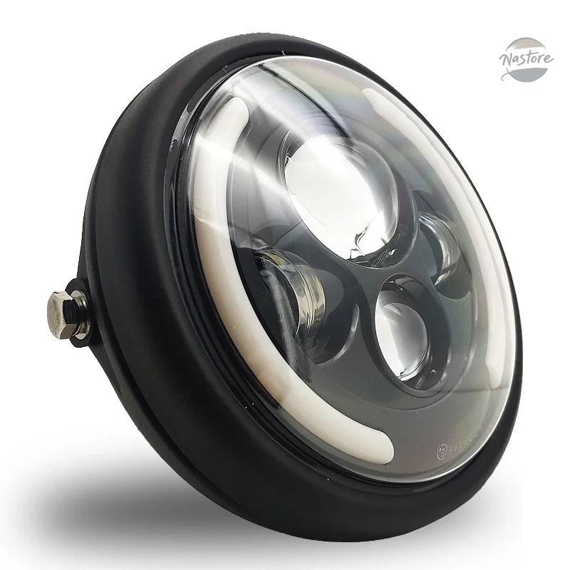 並行輸入品 ホンダ バイク ヘッドライト ヘッド 5.75インチ LED ライト 汎 ラウンド カスタムパーツ パーツ アクセサリーの画像
