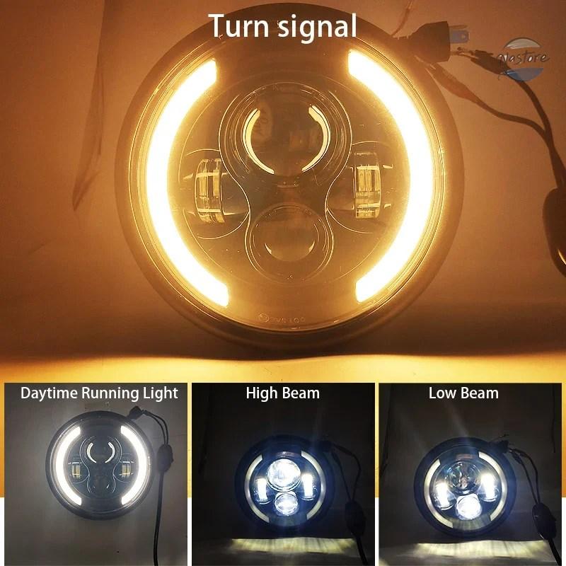 並行輸入品 ホンダ バイク ヘッドライト ヘッド 5.75インチ LED ライト 汎 ラウンド カスタムパーツ パーツ アクセサリーの画像