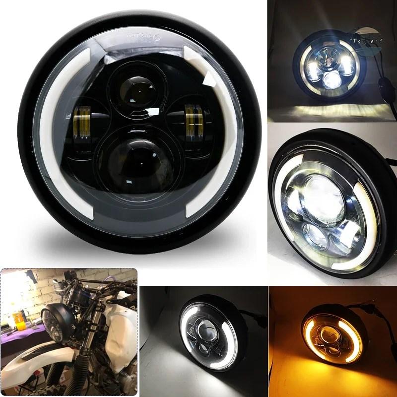 並行輸入品 ホンダ バイク ヘッドライト ヘッド 5.75インチ LED ライト 汎 ラウンド カスタムパーツ パーツ アクセサリーの画像