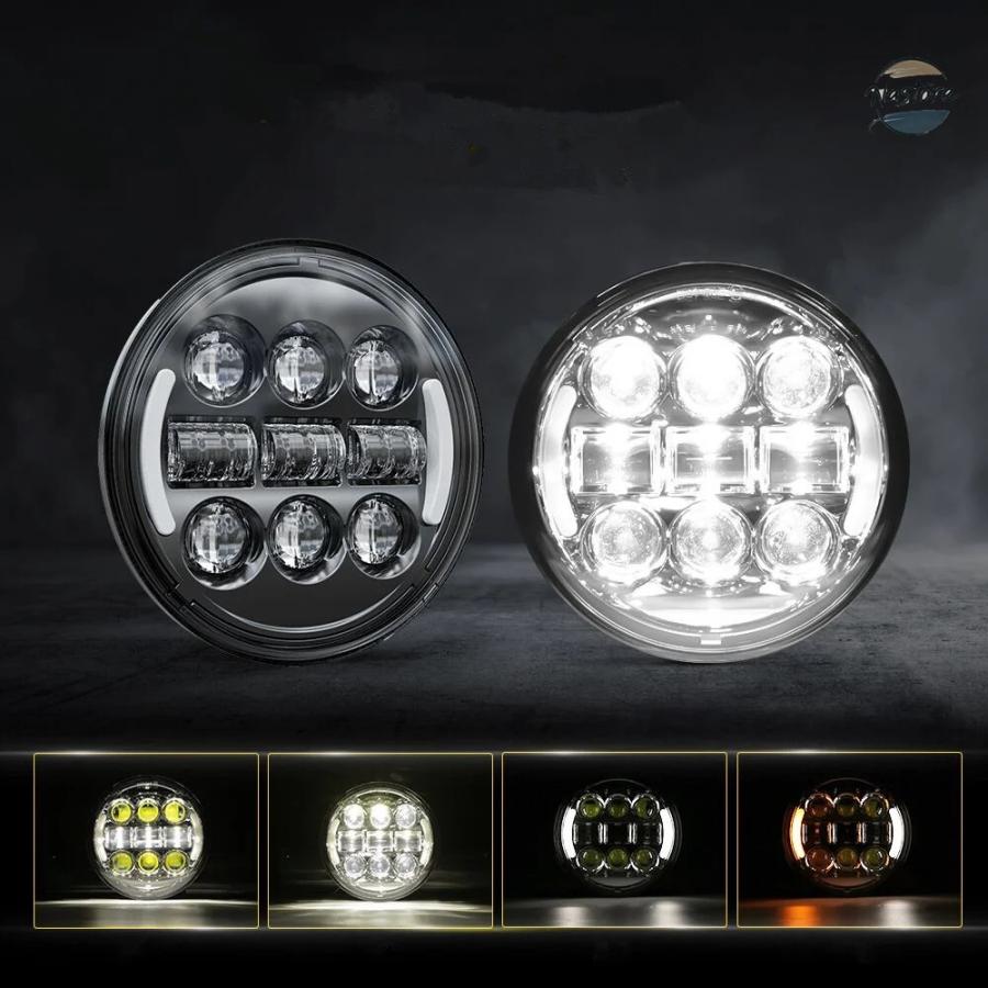 並行輸入品 ホンダ バイク ヘッド 汎 5 3/4インチ 5.75インチ LED カー ライト ハーレー カスタムパーツ パーツ アクセサリー_9