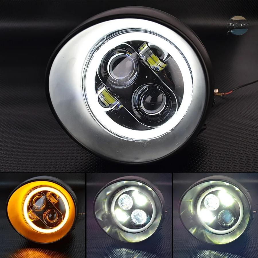 ブランド登録なし - 並行輸入品 ホンダ 自動二輪車 カスタム スズキ 頭顱 ともし火 LED 5.75in ハーレー カスタム一部分 一部分 装身具