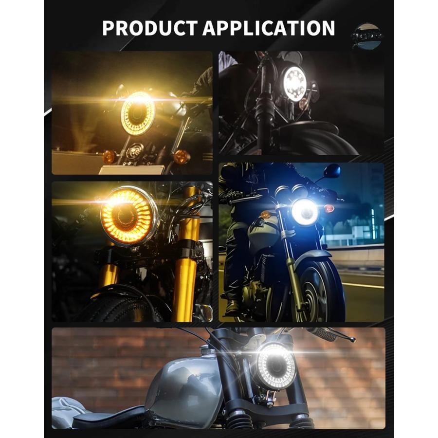 並行輸入品 バイク ヘッド BRAVEWAY 5.75インチ ラウンドLEDライト 5 3
