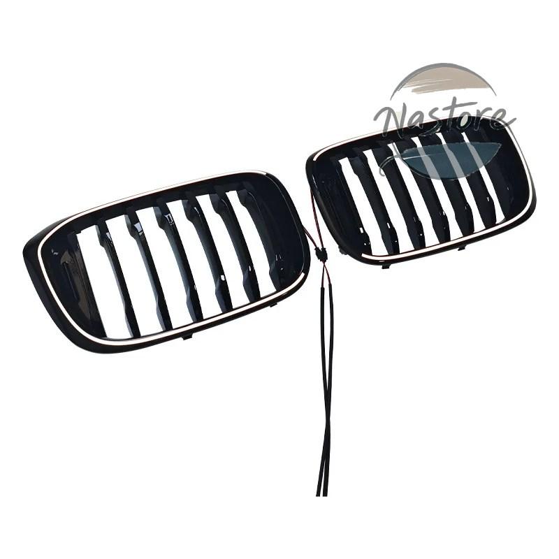 並行輸入品 BMW フロント 部品 カスタムパーツ アクセサリー x3 x4 g01 g02 2017-21 カーレーシンググリル ledライトの画像
