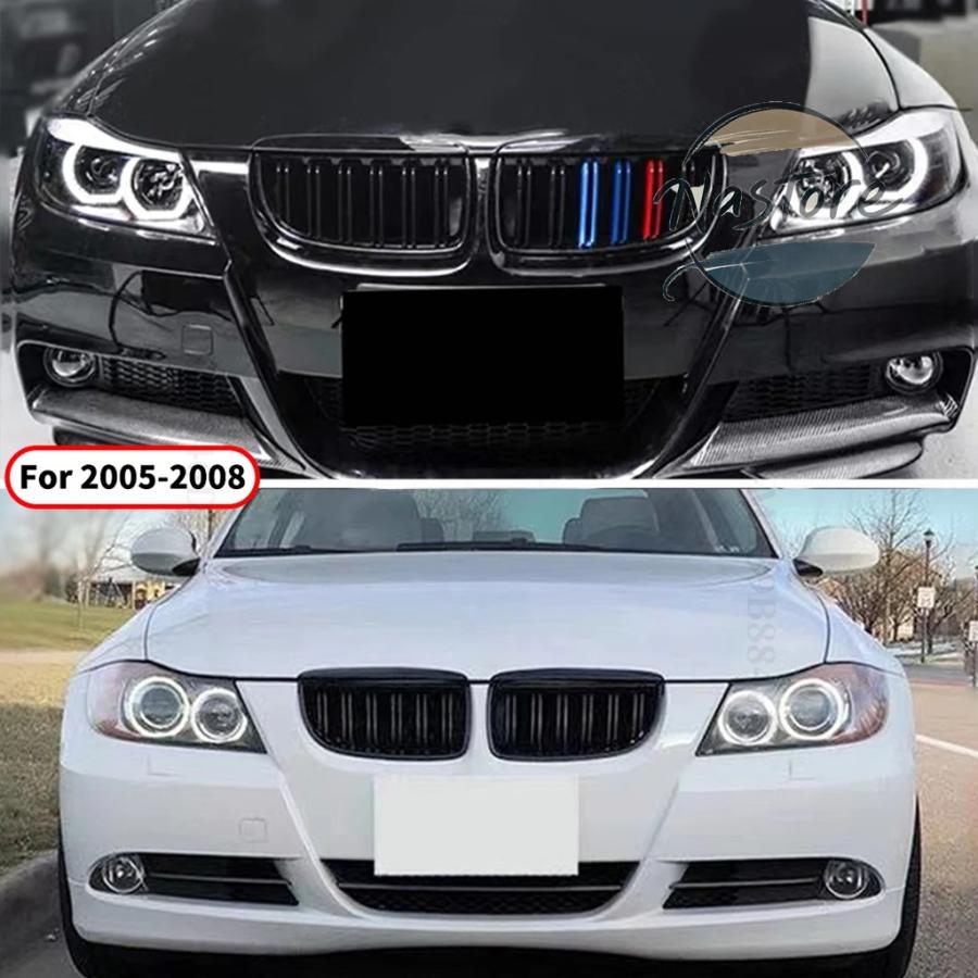 並行輸入品 BMW フロント 部品 カスタムパーツ アクセサリー 2ラインキドニーラジエーターグリルミドルメッシュグリル 3 e90 e91 2005-2012 320i 325i 330iの画像