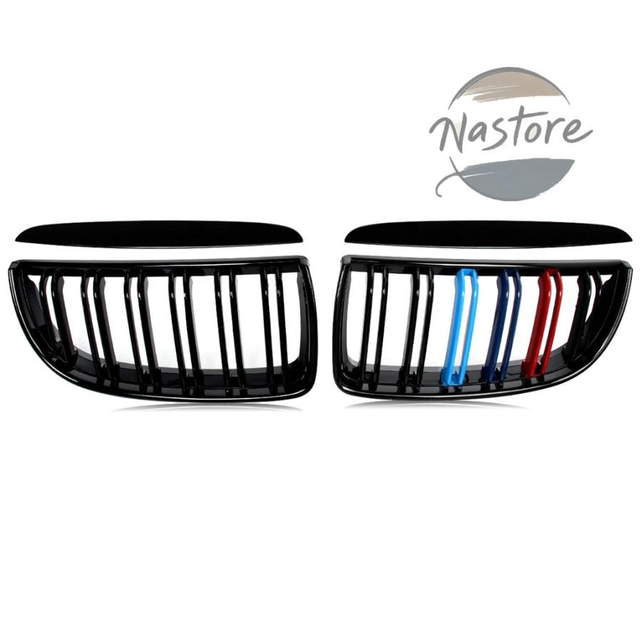 並行輸入品 BMW フロント 部品 カスタムパーツ アクセサリー 2005-08 e90 e91 323i 328i 335i キドニーグリル mカラー グロスブラック_3