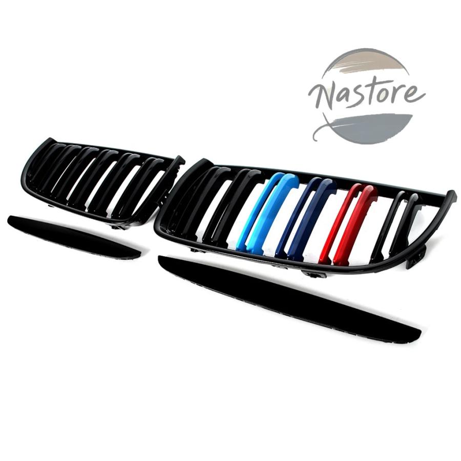 並行輸入品 BMW フロント 部品 カスタムパーツ アクセサリー 2005-08 e90 e91 323i 328i 335i キドニーグリル mカラー グロスブラック_4