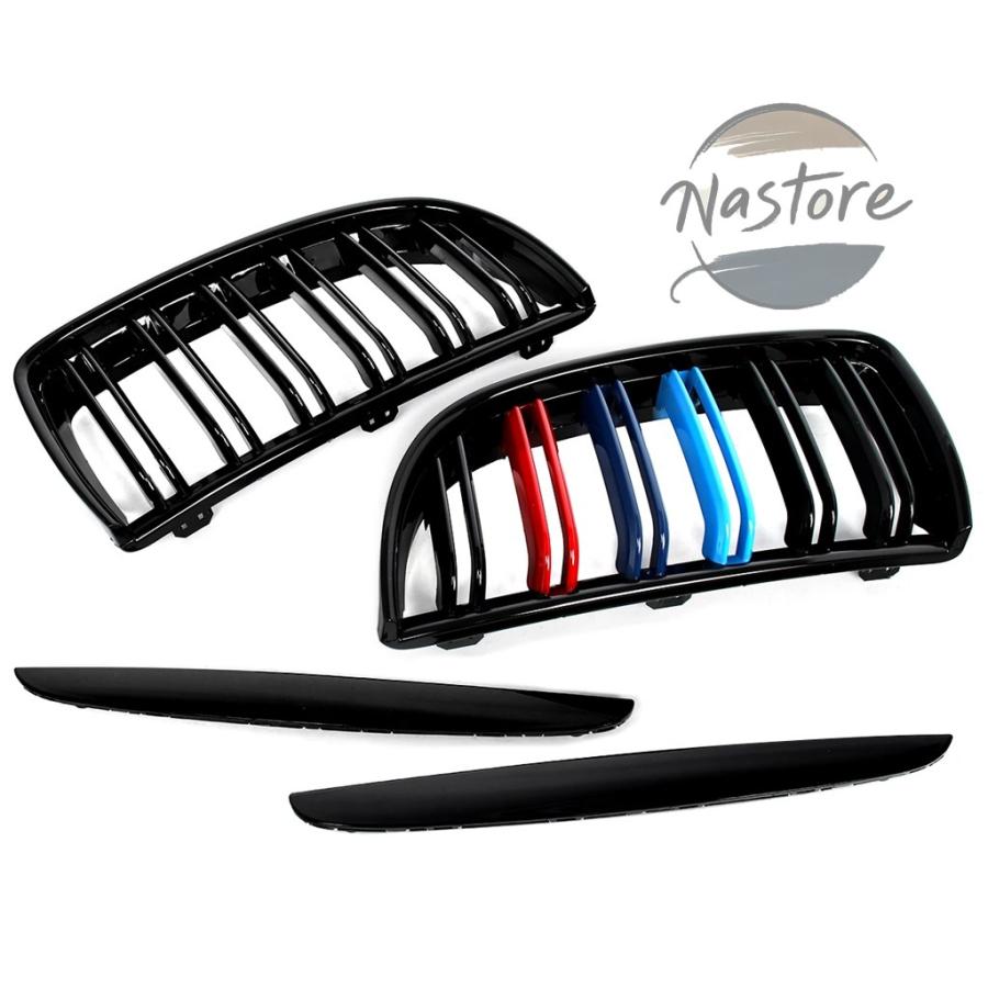 並行輸入品 BMW フロント 部品 カスタムパーツ アクセサリー 2005-08 e90 e91 323i 328i 335i キドニーグリル mカラー グロスブラック_5