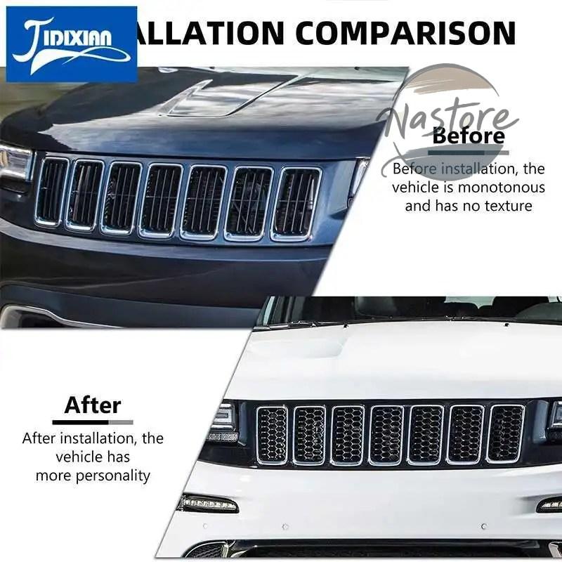 並行輸入品 ジープ jeep カバー グリル チェロキー グランドチェロキー フロント jidixian レーシング グランド 2014 2015 2016 カスタムパーツ 部品_5