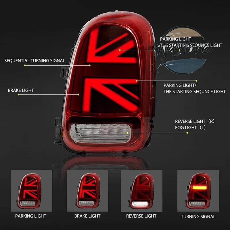 並行輸入品 mini リア ブレーキ 部品 カスタムパーツ アクセサリー BMW cooper countryman f60 2017-2022 ペアledテールライトの画像