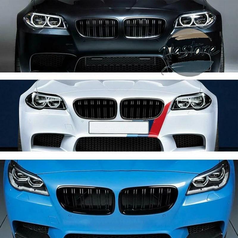 並行輸入品 BMW フロント 部品 カスタムパーツ アクセサリー m5ルックグロスブラックデュアルフィンキドニーグリル 5シリーズf10 f11_6