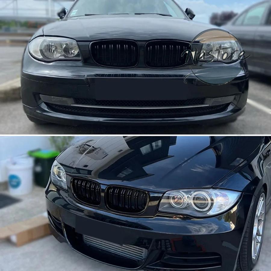 並行輸入品 BMW フロント 部品 カスタムパーツ アクセサリー インレットグリル ラジエーターグリッドグリル チューニングメッシュ 1シリーズ e81 e87 e82 e88の画像