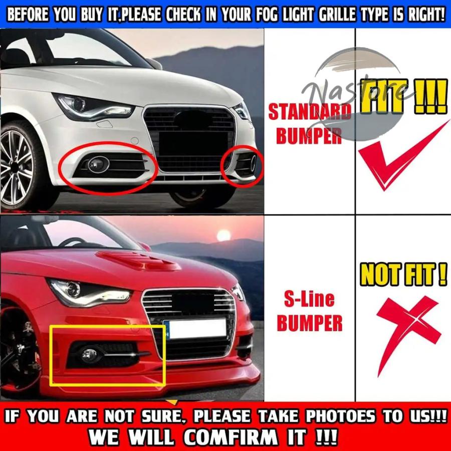 並行輸入品 アウディ audi a1 カバー フォグランプ フロント 8x 2010-14 1ペア バンパー カスタムパーツ 部品 アクセサリー_4