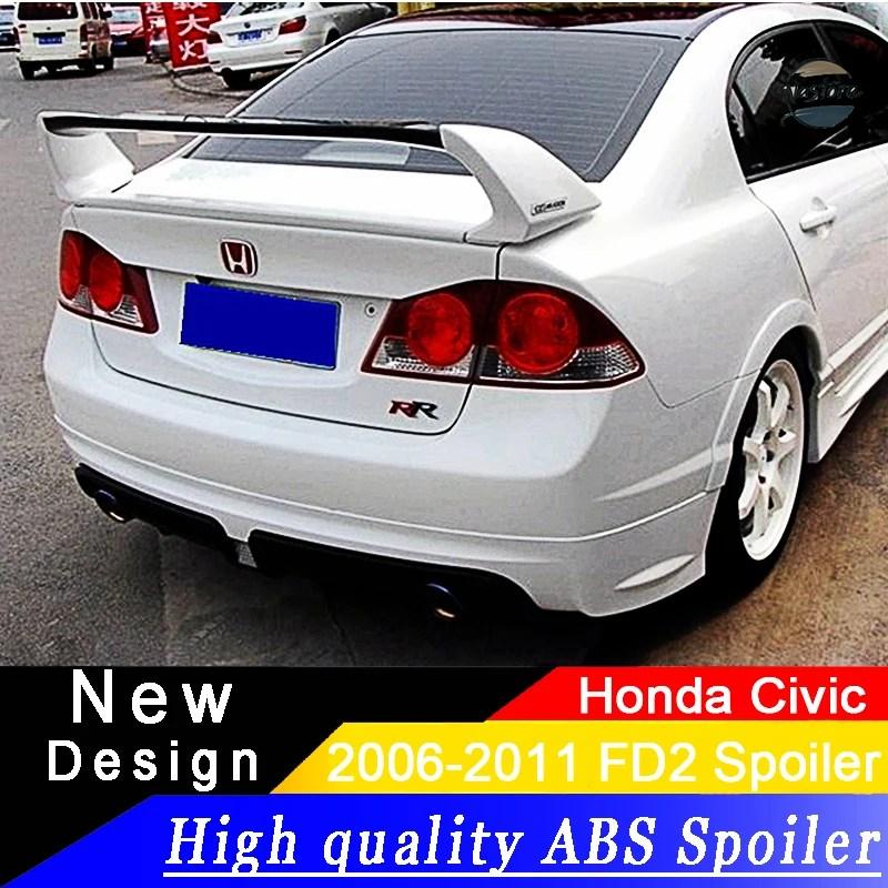 並行輸入品 ホンダシビックカー用リアスポイラー リアウィング 3パーツ 4パーツ ABS FD2 2006-2011_1