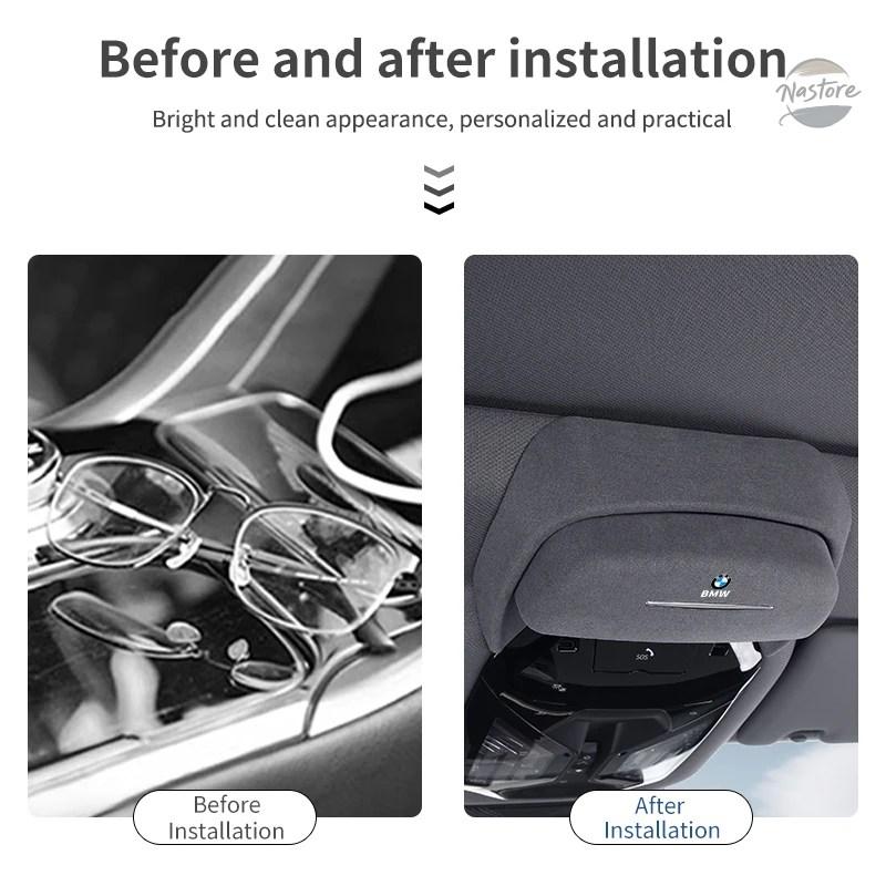 並行輸入品 BMW 5シリーズ用サングラスケース G60 X3 G01 X4 G02 IX3 スエード 収納ボックス ルーフ カスタムアクセサリーの画像