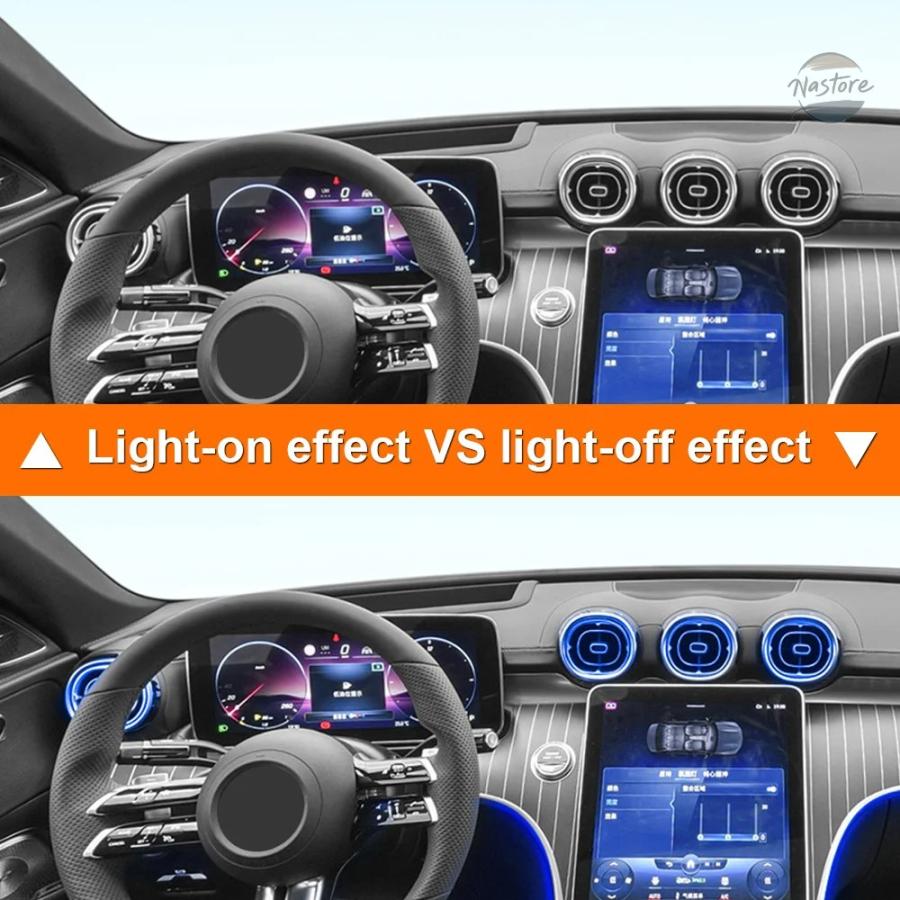 並行輸入品 エアコンベントノズル 64 色 LED メルセデスベンツ C クラス W206 GLC X254 ターボエアアウトレット周囲光ムードの画像