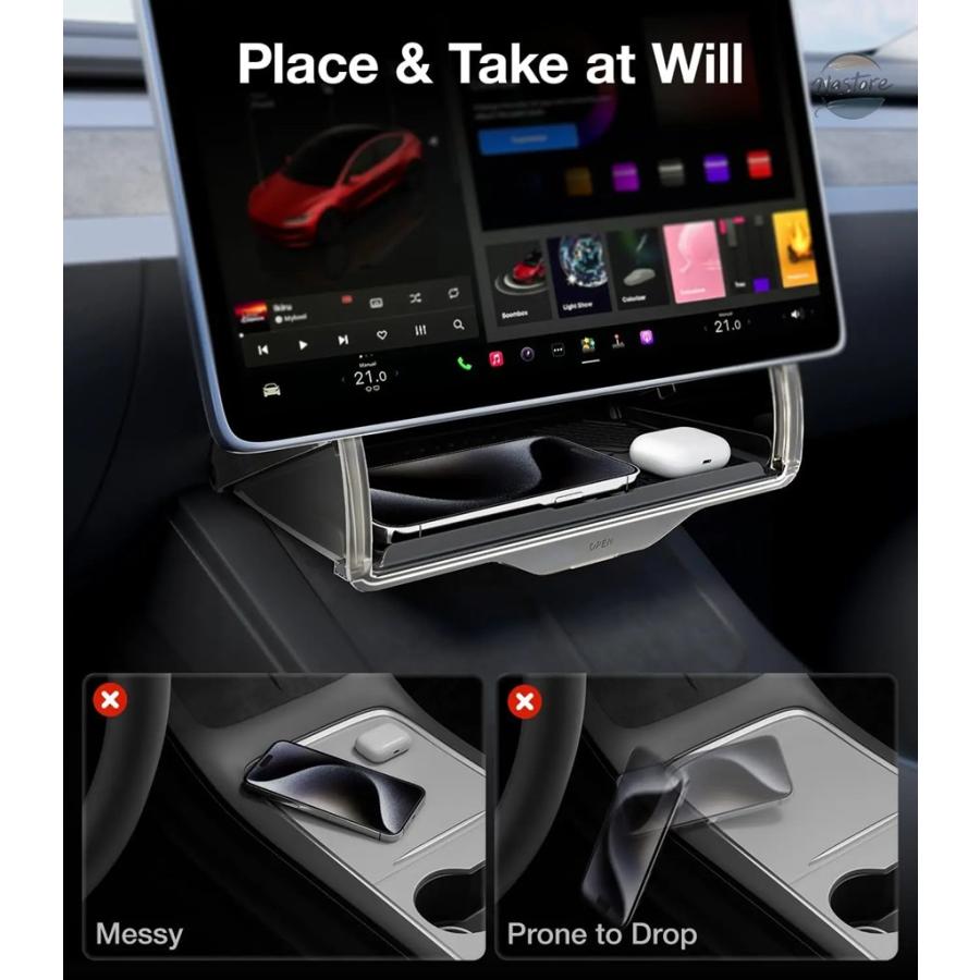 並行輸入品 2025年式 テスラ モデルY アンダースクリーン収納ボックス