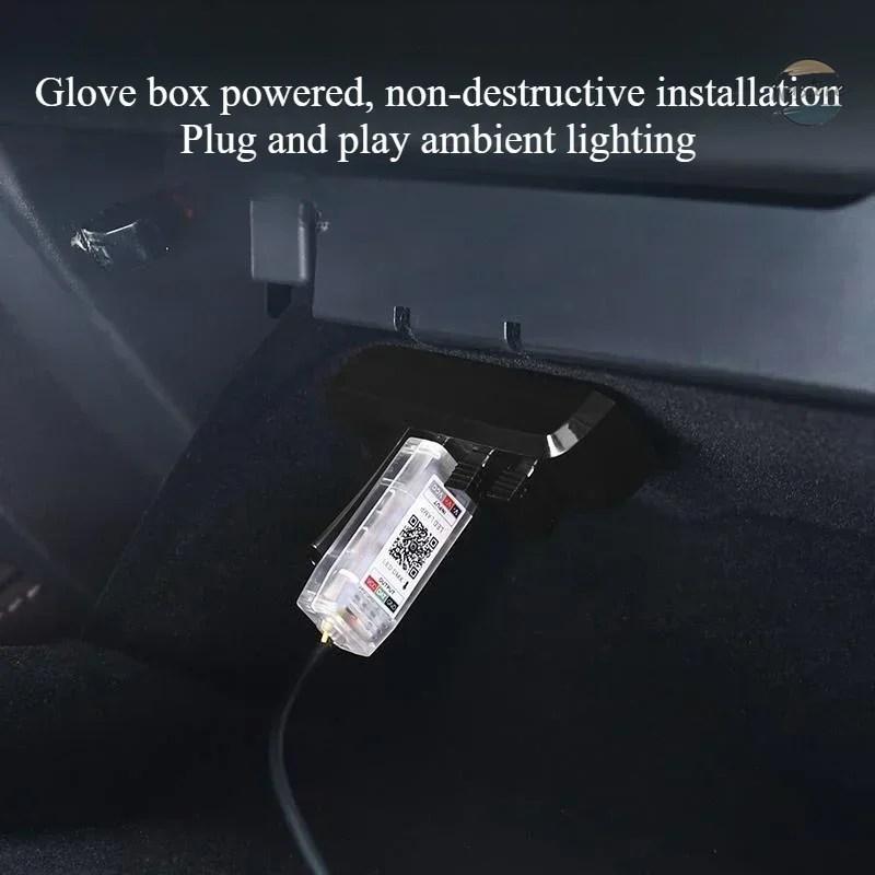 並行輸入品 テスラモデル3ハイランド用アンビエントライト インストルメントパネル 装飾ライトストリップ アクリルUSB カーアクセサリー 2024_5