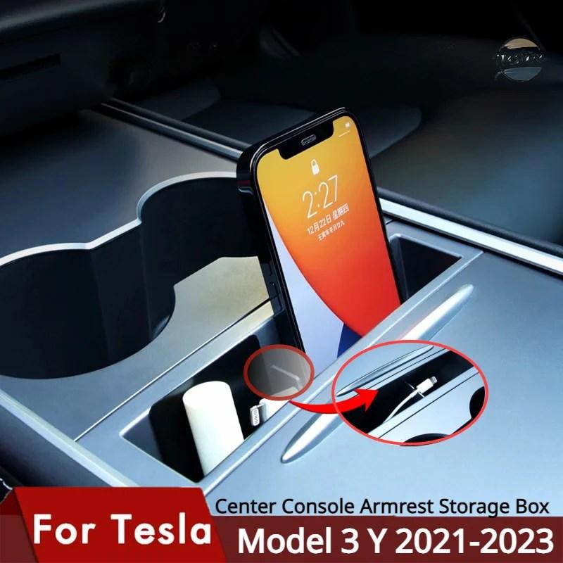 並行輸入品 テスラモデル3 Y 2021-2023用コンソール収納ボックス 中央 