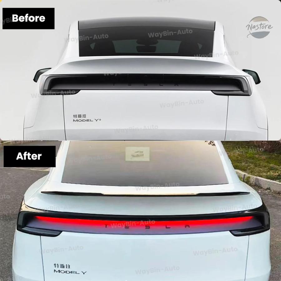 並行輸入品 光沢カーボンリアトランクスポイラートリムキット テスラ