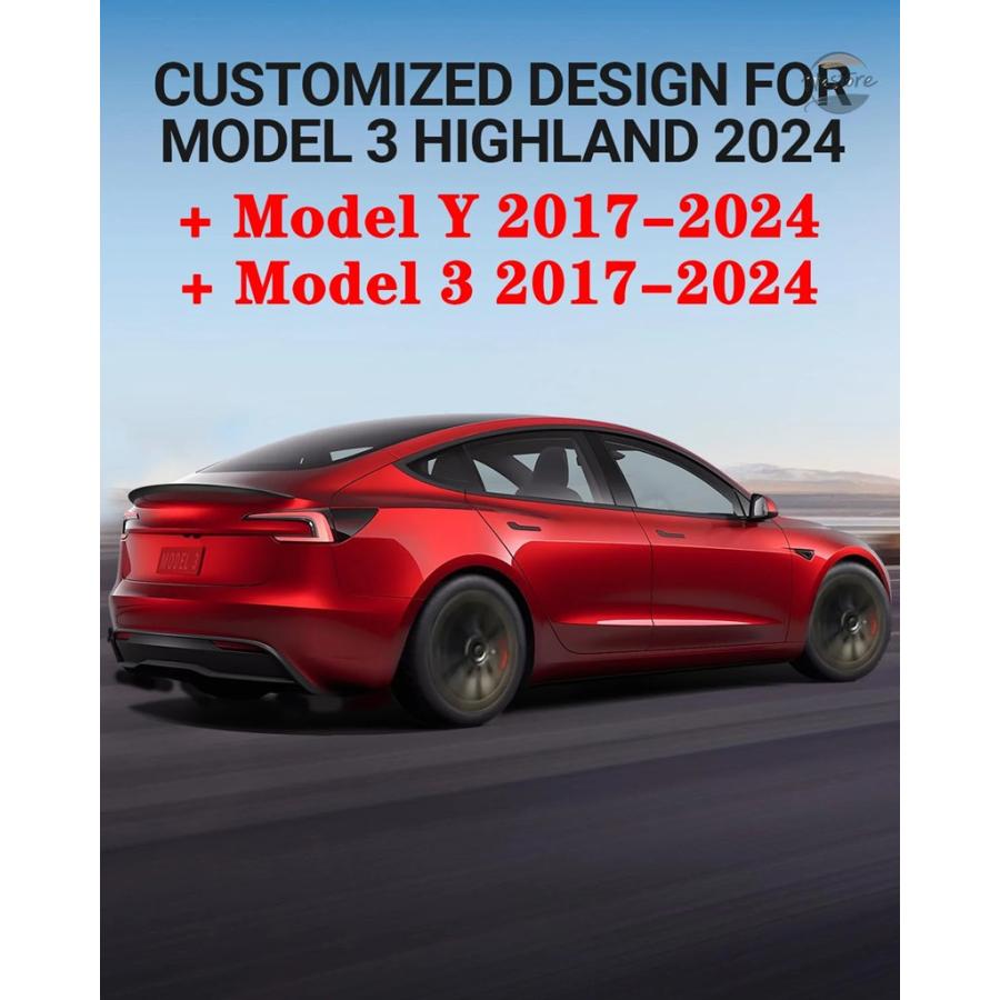 並行輸入品 テスラモデル Y モデル 3 ハイランド 2024-2017 リアスポイラーウイング カーボンパフォーマンスリアトランクリップスポイラー_14