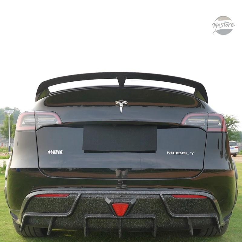 並行輸入品 テスラモデル2021 -2024用カーボンリアスポイラー 光沢ボディキット_7