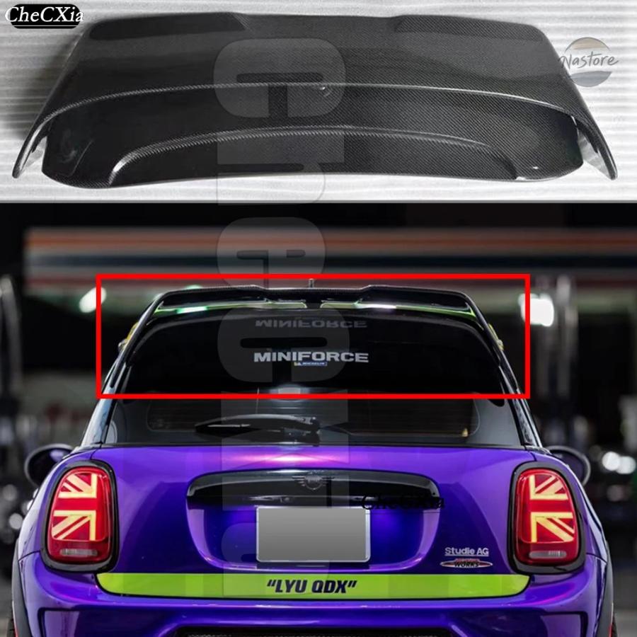 並行輸入品 FOR MINI COOPER F56 2 DOORS AG STYLE SPOILER HIGH QUALITY CARBON FIBER MATERIAL 2014-2022 REAR ROOF WING SPOILER_6