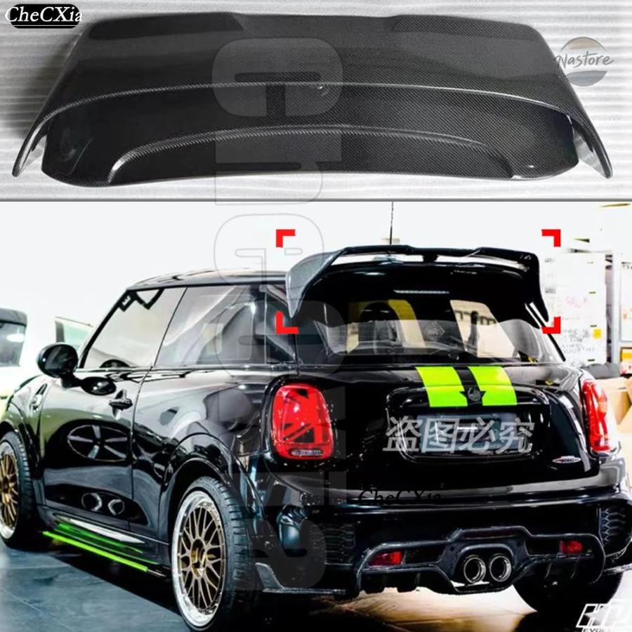 並行輸入品 FOR MINI COOPER F56 2 DOORS AG STYLE SPOILER HIGH QUALITY CARBON FIBER MATERIAL 2014-2022 REAR ROOF WING SPOILER_7