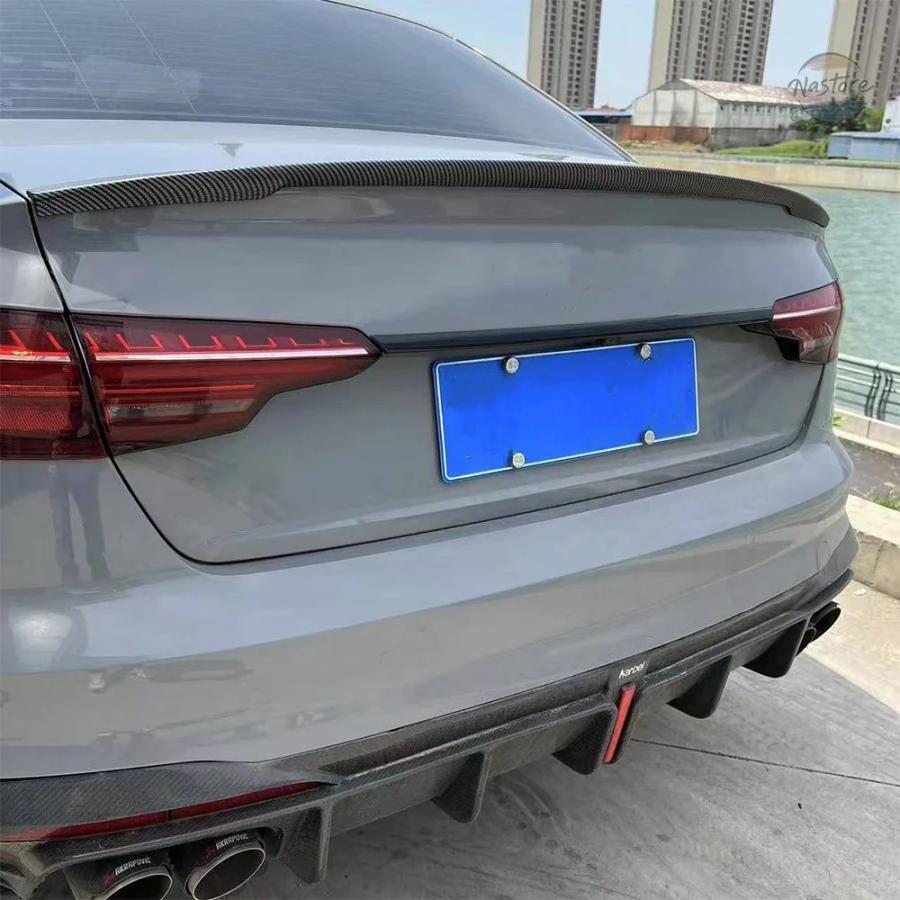 並行輸入品 リアトランクスポイラールーフリップテールウイングアウディ A4 S4 B9 9.5 TDI TFSI 2017-23 ボディキットチューニング_4