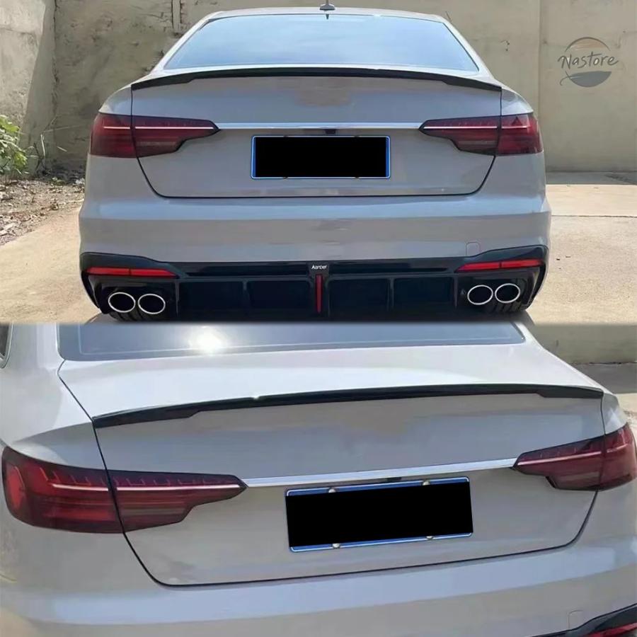 並行輸入品 リアトランクスポイラールーフリップテールウイングアウディ A4 S4 B9 9.5 TDI TFSI 2017-23 ボディキットチューニング_6