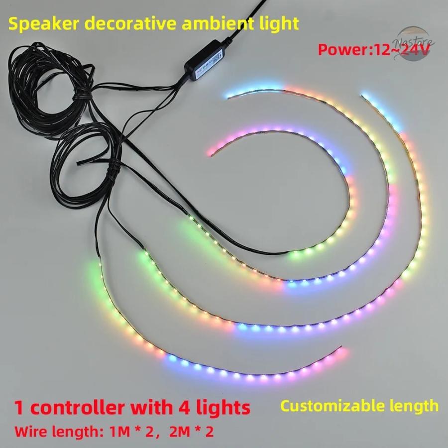 並行輸入品 自動車用高音流れるライト LED スピーカー周囲光 A ピラー