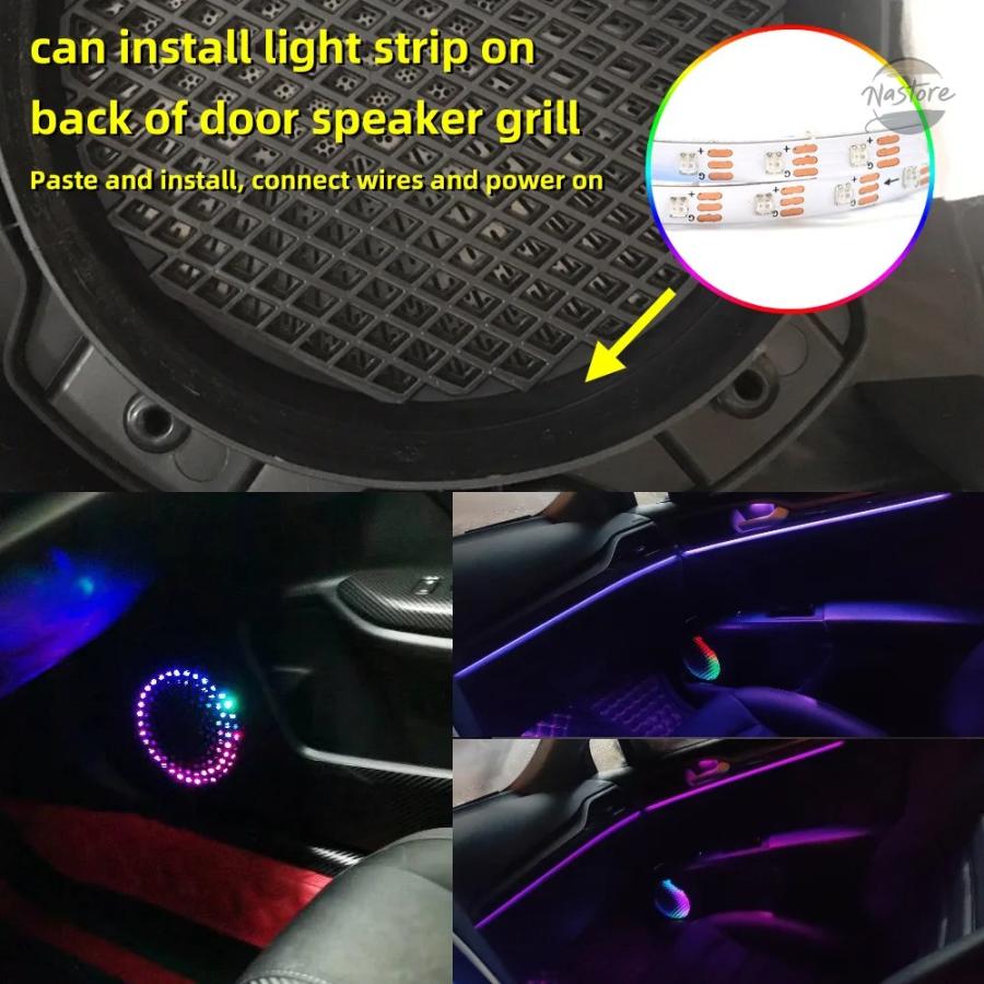 並行輸入品 自動車用高音流れるライト LED スピーカー周囲光 A ピラー