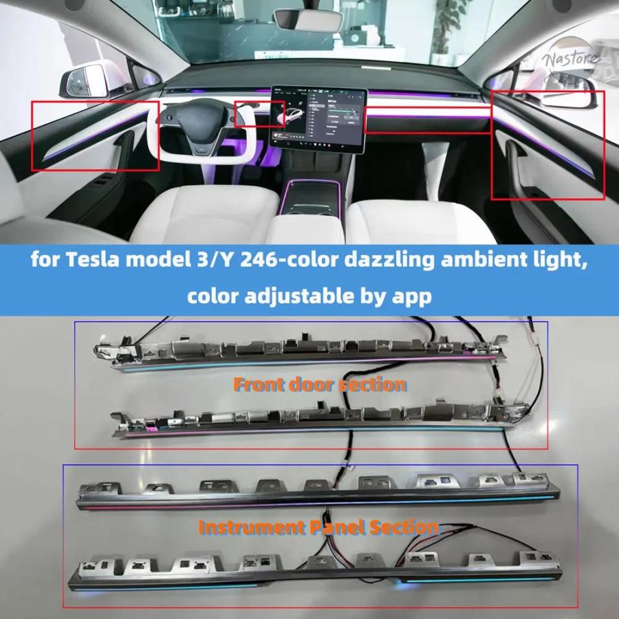 並行輸入品】LED アンビエントライトテスラモデル 3/Y LED : NASTORE