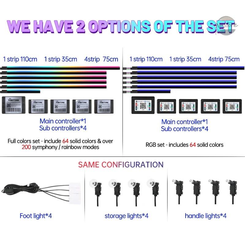 並行輸入品 キット 6/18/22 in 1 ledアクリル車内アンビエントライト rgb 64_11