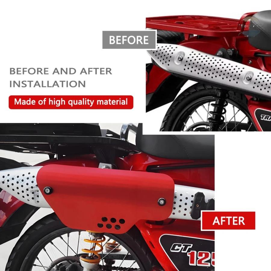 並行輸入品 ct125 バイク カバー マフラー プロテクターヒートシールド抗火傷ボード ct 125 トレイル 2020-2024 カスタムパーツ 部品 アクセサリー