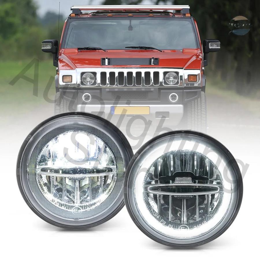 並行輸入品 ハマー ヘッドライト 2個ホワイトled 2003-2006-2009 カスタムパーツ 部品 アクセサリーの画像